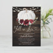 Rustic Burgundy Floral Herfst in Love Vrijgezellen Kaart (Staand voorkant)