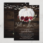 Rustic Burgundy Floral Herfst in Love Vrijgezellen Kaart (Voorkant / Achterkant)