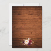 Rustic Burgundy Floral Jar Lights 3 Fotohuwelijk Kaart (Achterkant)