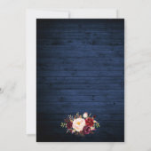 Rustic Burgundy Floral Lace Lights 3 Fotohuwelijk Kaart (Achterkant)