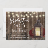 Rustic Burgundy Floral Lantern Afstuderen Kaart (Voorkant)