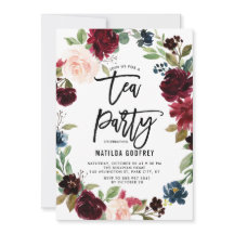 Rustic Burgundy Floral Lijst Autumn Tea
