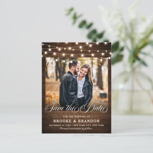 Rustic Burgundy Floral Mason Jar Save the Date Briefkaart (Staand voorkant)