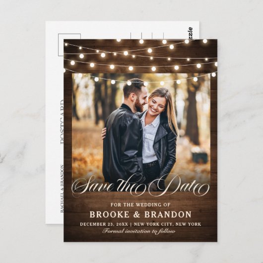 Rustic Burgundy Floral Mason Jar Save the Date Briefkaart (Voorkant / Achterkant)