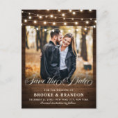 Rustic Burgundy Floral Mason Jar Save the Date Briefkaart (Voorkant)
