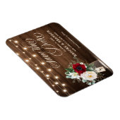 Rustic Burgundy Floral Mason Jar Save the Date Magneet (Rechterzijde)