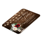 Rustic Burgundy Floral Mason Jar Save the Date Magneet (Linkerzijde)