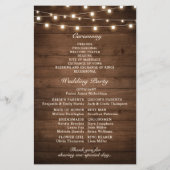 Rustic Burgundy Floral Mason Jar Wedding Programme (Achterkant)