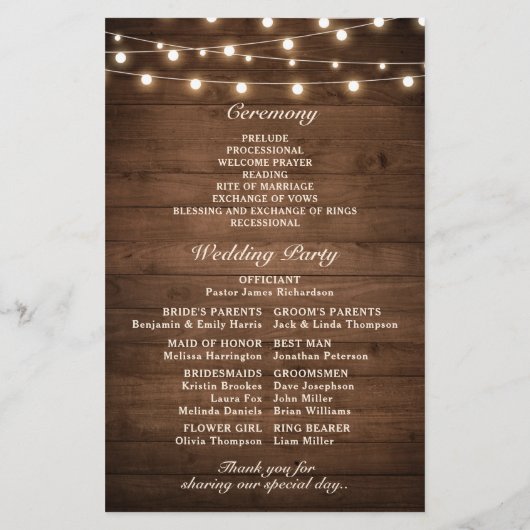 Rustic Burgundy Floral Mason Jar Wedding Programme (Achterkant)