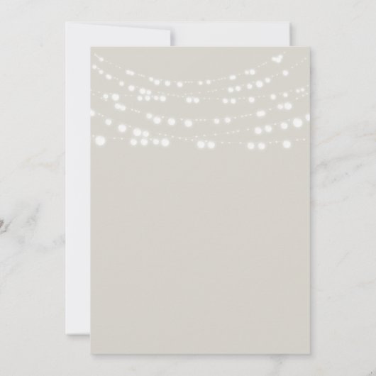 Rustic Burgundy Floral String Lights Wedding Kaart (Achterkant)