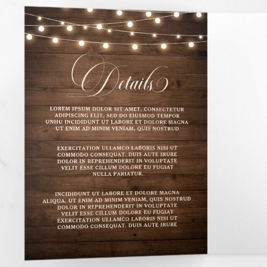 Rustic Burgundy Floral Tri-Fold Wedding Invitation Drieluik Programma (Binnenzijde eerst)