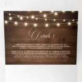 Rustic Burgundy Floral Tri-Fold Wedding Invitation Drieluik Programma (Binnenzijde eerst)