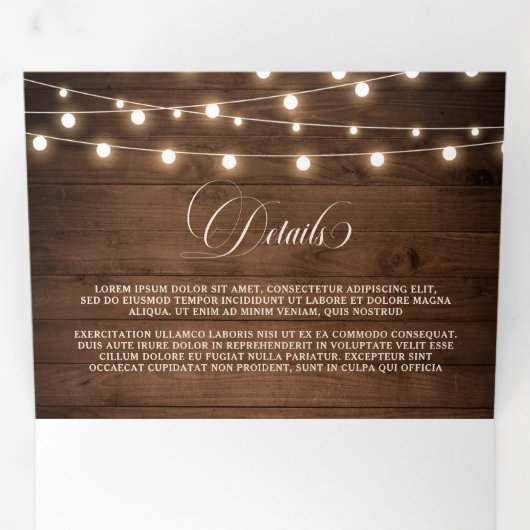 Rustic Burgundy Floral Tri-Fold Wedding Invitation Drieluik Programma (Binnenzijde eerst)