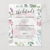 Rustic Burgundy Floral Waterverf bruiloft - Gegeve Informatiekaartje (Voorkant)