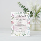 Rustic Burgundy Floral Waterverf bruiloft - Gegeve Informatiekaartje (Staand voorkant)