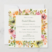 Rustic Burgundy Floral Waterverf Vrijgezellenfeest Kaart (Voorkant)