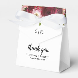 Rustic Burgundy Floral Wedding Favor Box Bedankdoosjes