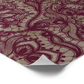 Rustic Burgundy Floral Wedding Welcome Sign Poster (Hoek)