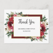 Rustic Burgundy Floral Winter Weddenschap Briefkaart