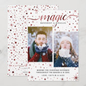 Rustic Burgundy Galaxy Magic, Merriment & Miracles Feestdagenkaart (Voorkant / Achterkant)