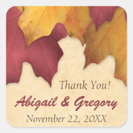 Rustic Burgundy Gold Autumn Favor Stickers