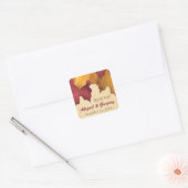 Rustic Burgundy Gold Autumn Favor Stickers (Envelop)