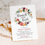 Rustic Burgundy Herfst Floral Wreath Bridal Brunch Kaart<br><div class="desc">De stijlvolle "Brunch with the Bride" brudale doucheuitnodiging bevat een rustige kreet van de waterverf van de zomer en de herfst bloemen, waaronder rozen, dahlias, pony bloemen en groen, in een prachtig herfstpalet van wogoerrood, goudgeel, perzik sinaasappel, wazige roze en groene tinten. Pas de elegante bogundy- en donkergrijze tekst aan...</div>