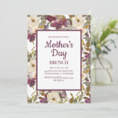 Rustic Burgundy Ivory Cream Floral Moederdag Kaart (Staand voorkant)