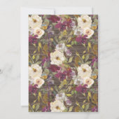 Rustic Burgundy Ivory Cream Floral Moederdag Kaart (Achterkant)