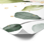 Rustic Burgundy Ivory Floral Baby shower Welkom Poster (Hoek)