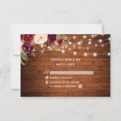 Rustic Burgundy Jar Lights RSVP Kaartje (Achterkant)