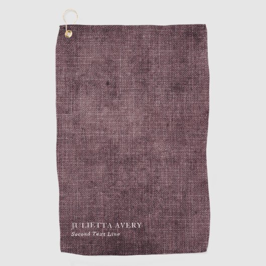 Rustic Burgundy Linen Texture Golfhanddoek (Voorkant)