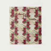 Rustic Burgundy Maroon Roos Wedding Backdrop Wandkleed (Voorkant)