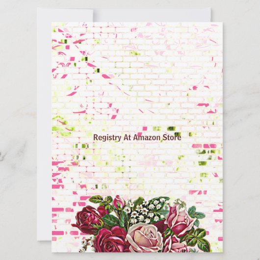 Rustic Burgundy Maroon Rozen Floral bruiloft Kaart (Achterkant)