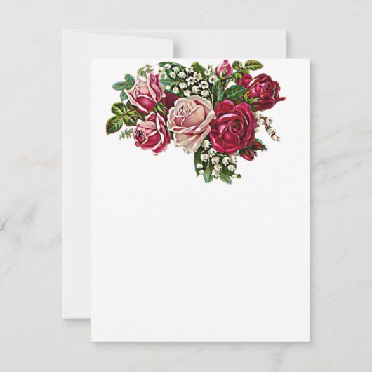 Rustic Burgundy Maroon Rozen Wedding Bedankkaart (Achterkant)