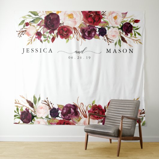 Rustic Burgundy Marsala achtergrond voor foto boot Wandkleed (In Situ (horizontaal))