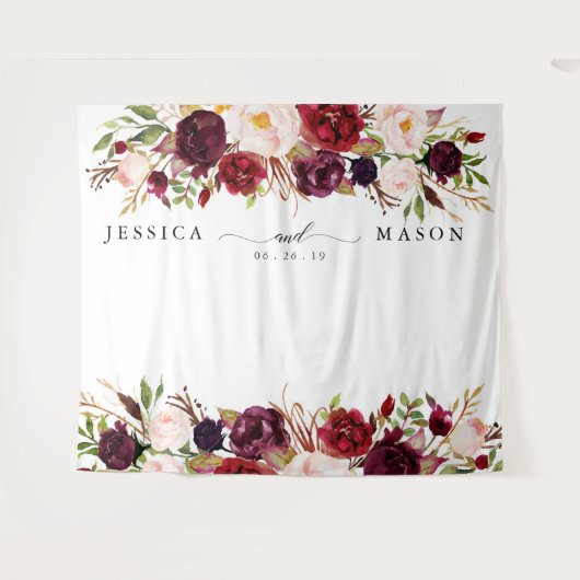 Rustic Burgundy Marsala achtergrond voor foto boot Wandkleed (Voorkant (horizontaal))