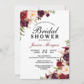 Rustic Burgundy Marsala Bridal Shower Kaart (Voorkant)