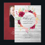 Rustic Burgundy - Marsala en Blush Floral Wedding Kaart<br><div class="desc">Bourgogne en wazige roze florale en eucalyptusbruiloft nodigen uit om snel en gemakkelijk aan uw evenementspecificaties te worden aangepast. Ideaal voor een bepaald thema of een tuinbruiloft.</div>