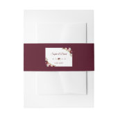 Rustic Burgundy Marsala Floral Fall Wedding Uitnodigingen Wikkel (Voorkant Voorbeeld)