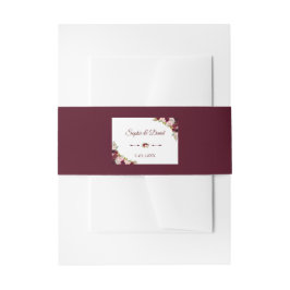 Rustic Burgundy Marsala Floral Fall Wedding Uitnodigingen Wikkel