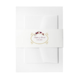 Rustic Burgundy Marsala Floral Fall Wedding Uitnodigingen Wikkel