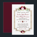 Rustic Burgundy Marsala Floral Gold Fall Wedding Kaart<br><div class="desc">Burgundy Marsala Floral Gold Fall Wedding Invitation. Dit stijlvolle ontwerp is voorzien van een faux goudglitter-lijst, prachtige waterverf bloemen boven op het lijst, onderaan, prachtige pijlen met hart en bloemen bouquet (als scheidingsteken) op een witte achtergrond. Op de achterkant is er een prachtige achtergrond. Het gebruik past hulpmiddel aan om...</div>