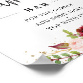 Rustic burgundy marsala floral mimosa bar poster (Hoek)