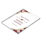 Rustic Burgundy Marsala Floral Wedding Planner Notitieboek (Linkerzijde)
