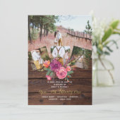 Rustic Burgundy Marsala PHOTO COLLAGE WEDDING Kaart (Staand voorkant)