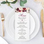 Rustic Burgundy Marsala Red Floral Wedding Menu<br><div class="desc">Rustic Burgundy Marsala Red Floral Wedding Menu Kaart. (1) Voor verdere aanpassing,  gelieve de "pas verder"verbinding aan en ons ontwerphulpmiddel te gebruiken om deze sjabloon te wijzigen. (2) Neem contact met me op als je hulp of overeenkomende objecten nodig hebt.</div>