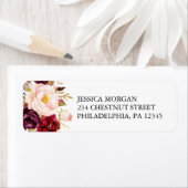 Rustic Burgundy Marsala Return Address Label (Insitu)