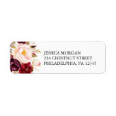 Rustic Burgundy Marsala Return Address Label (Voorkant)