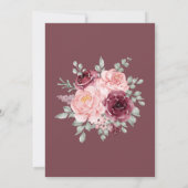 Rustic Burgundy Marsala Roze Bloemige Save the Dat Kaart (Achterkant)